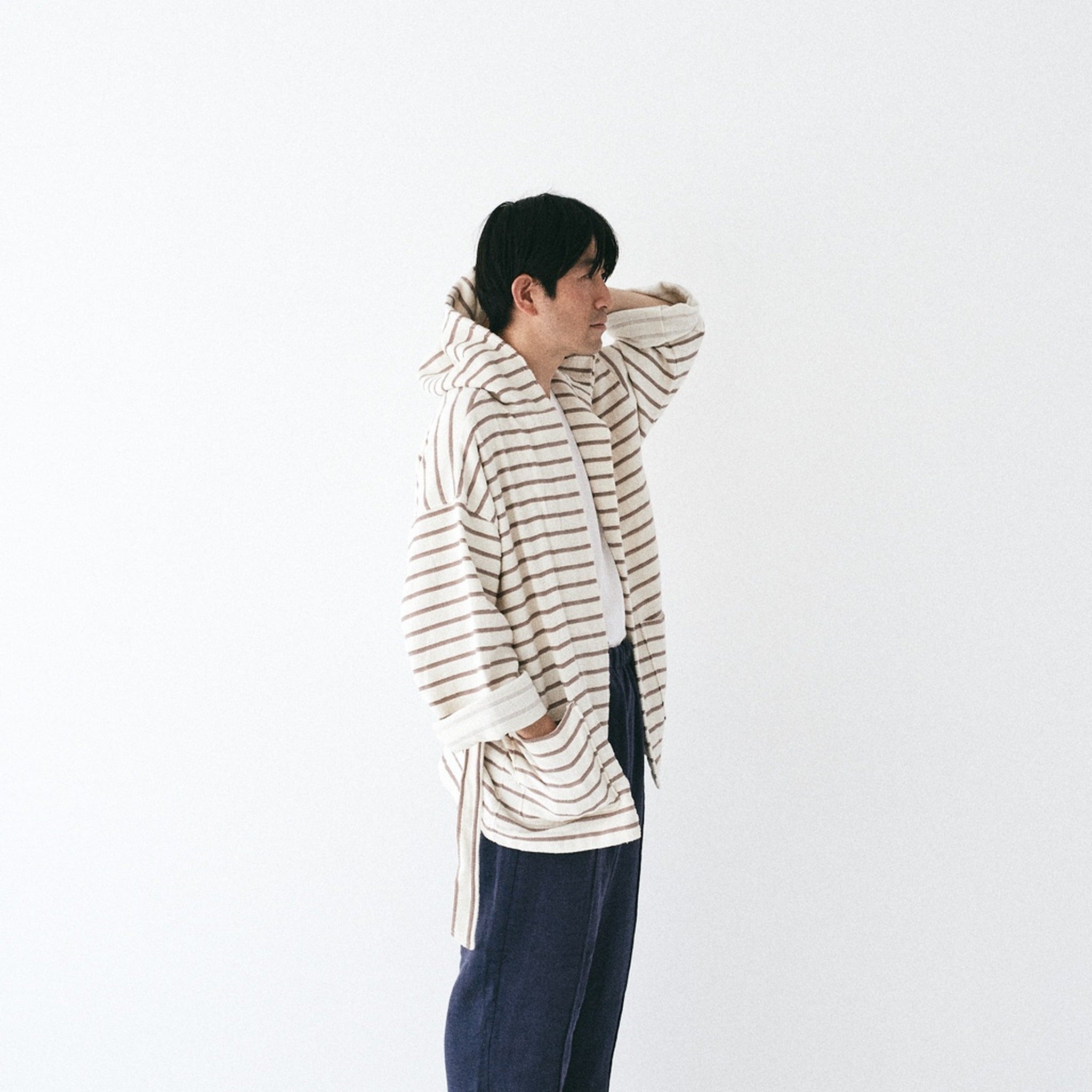 Pile Border Hoodie Gown