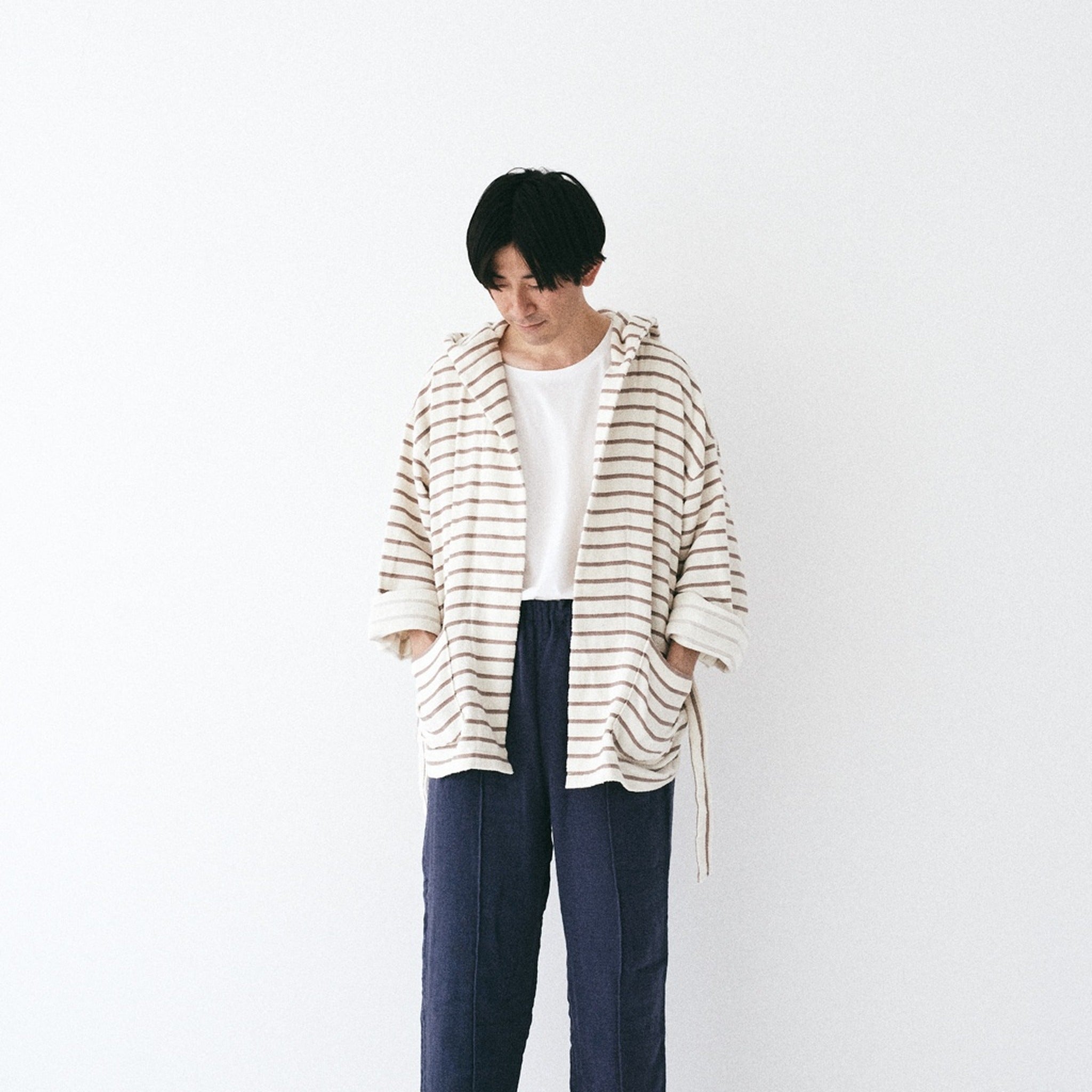 Pile Border Hoodie Gown